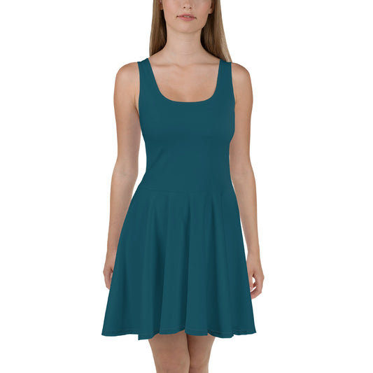 Astronaut Blue Skater Dress -front