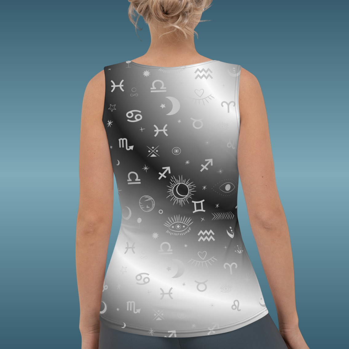 Black White Zodiac Tank Top