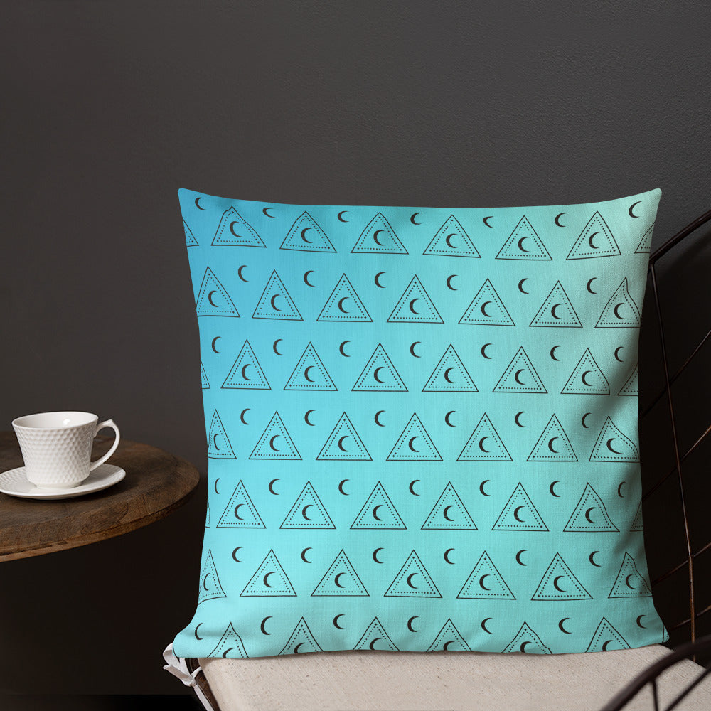 Blue Moon Triangle Premium Pillow