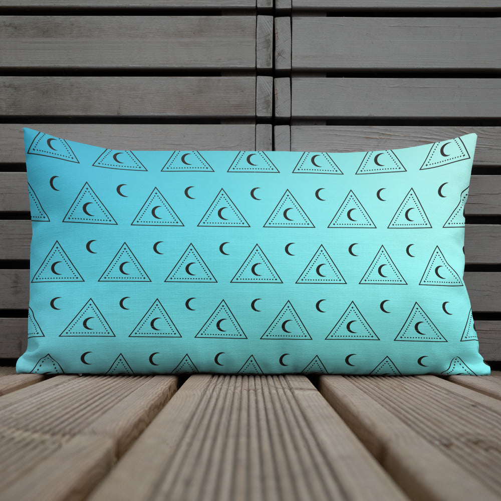 Blue Moon Triangle Premium Pillow