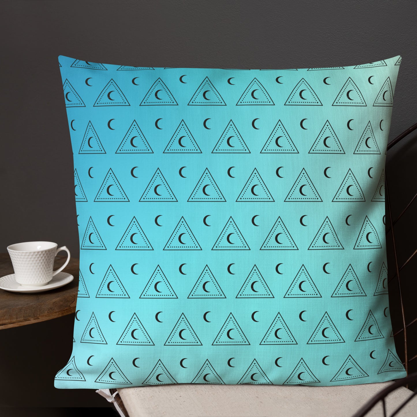 Blue Moon Triangle Premium Pillow