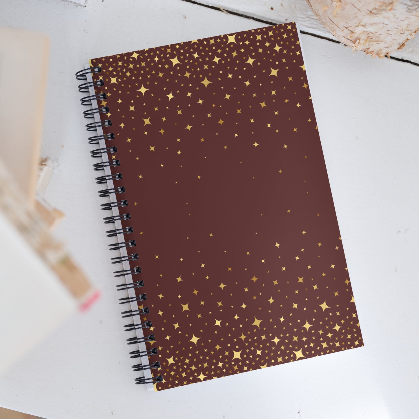Burgundy Gold Star Soft Touch Notebook