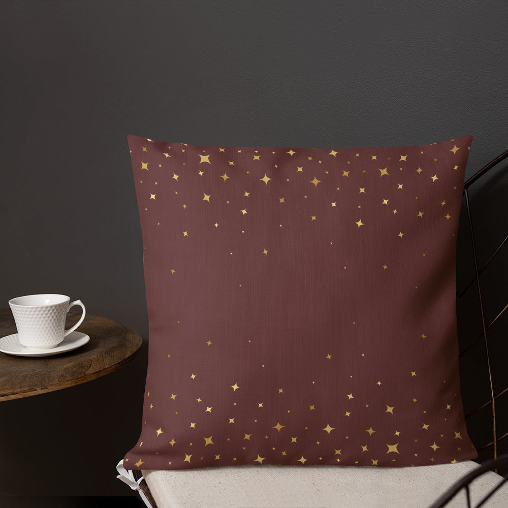 Burgundy Gold Star Premium Pillow