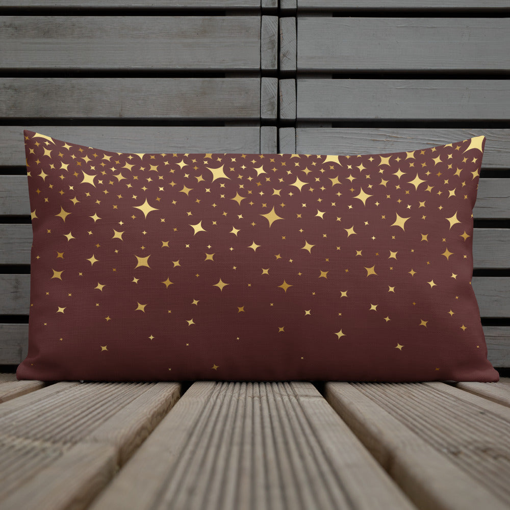 Burgundy Gold Star Premium Pillow