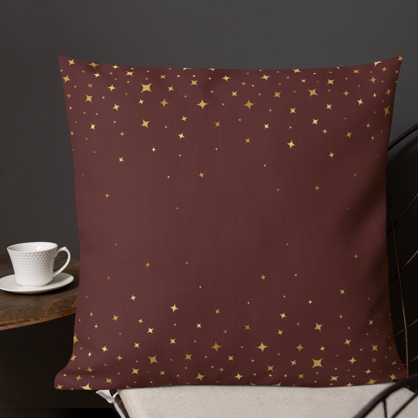 Burgundy Gold Star Premium Pillow