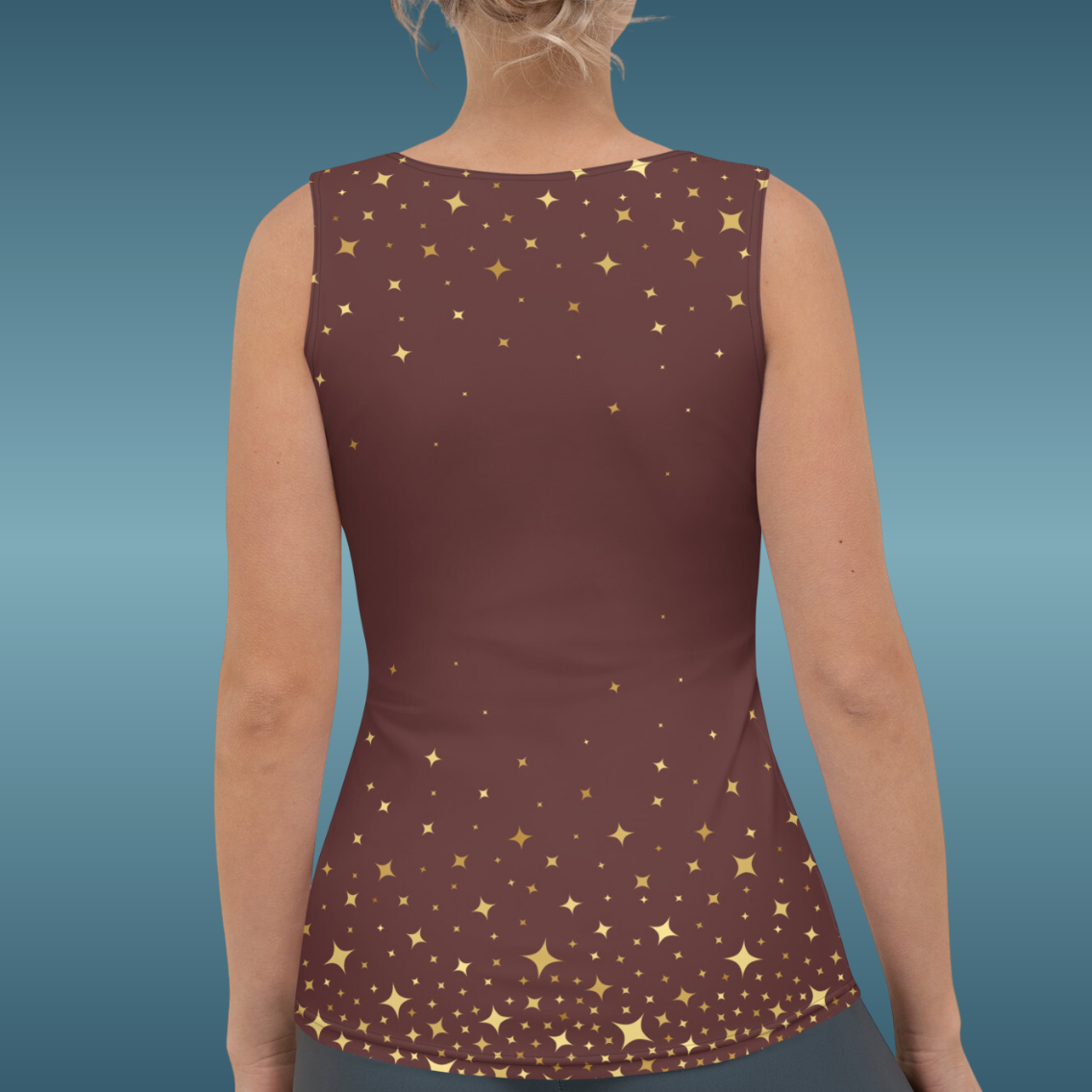 Burgundy Gold Star Tank Top