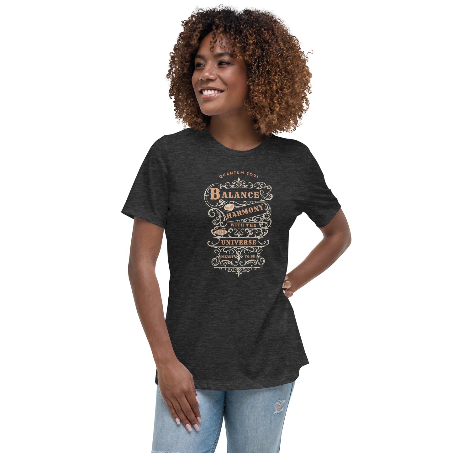 Balance 888 womens-relaxed-t-shirt-dark-grey-heather-front