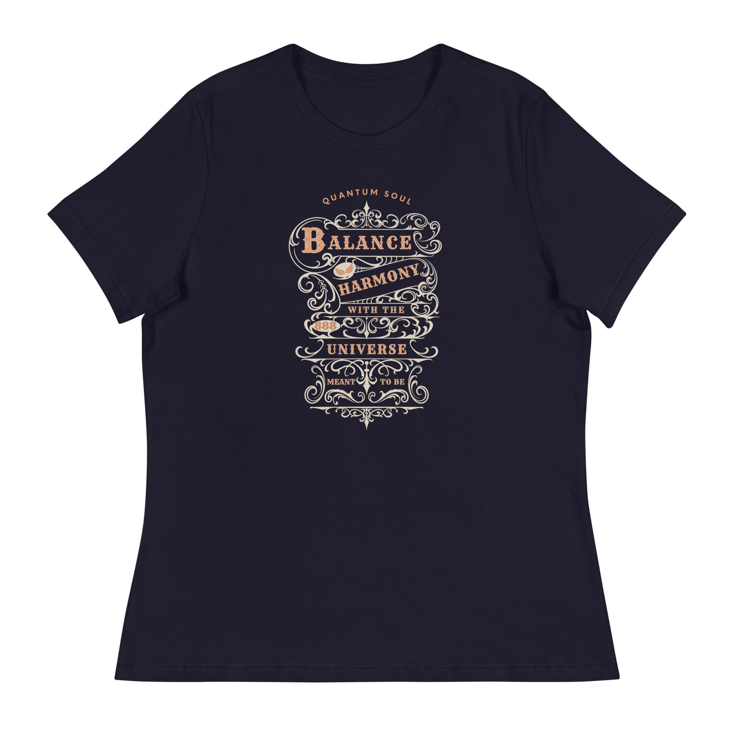 Balance 888 womens-relaxed-t-shirt-navy-front flat