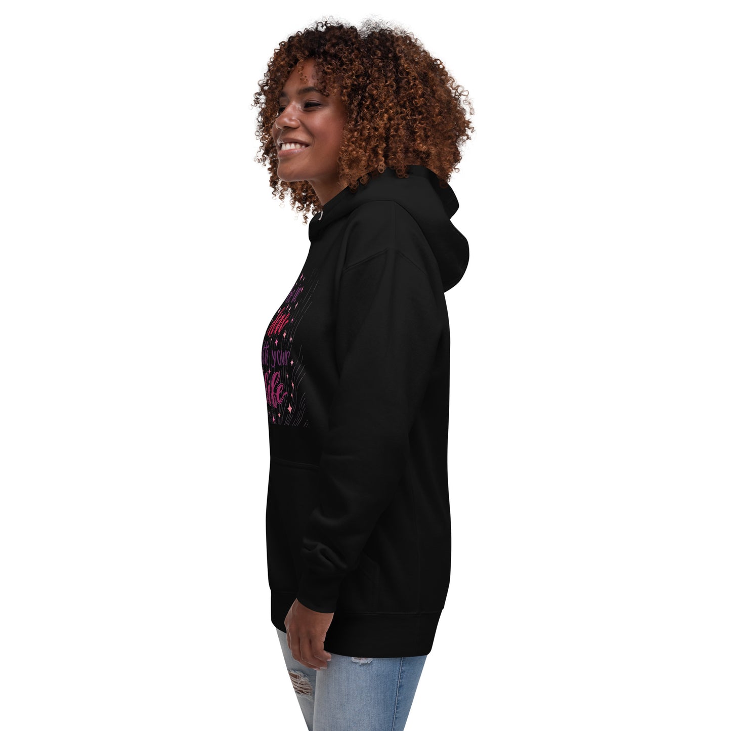 Be in love with your life unisex-premium-hoodie-black-left-front