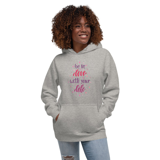 Be in love with your life unisex-premium-hoodie-carbon-grey-front
