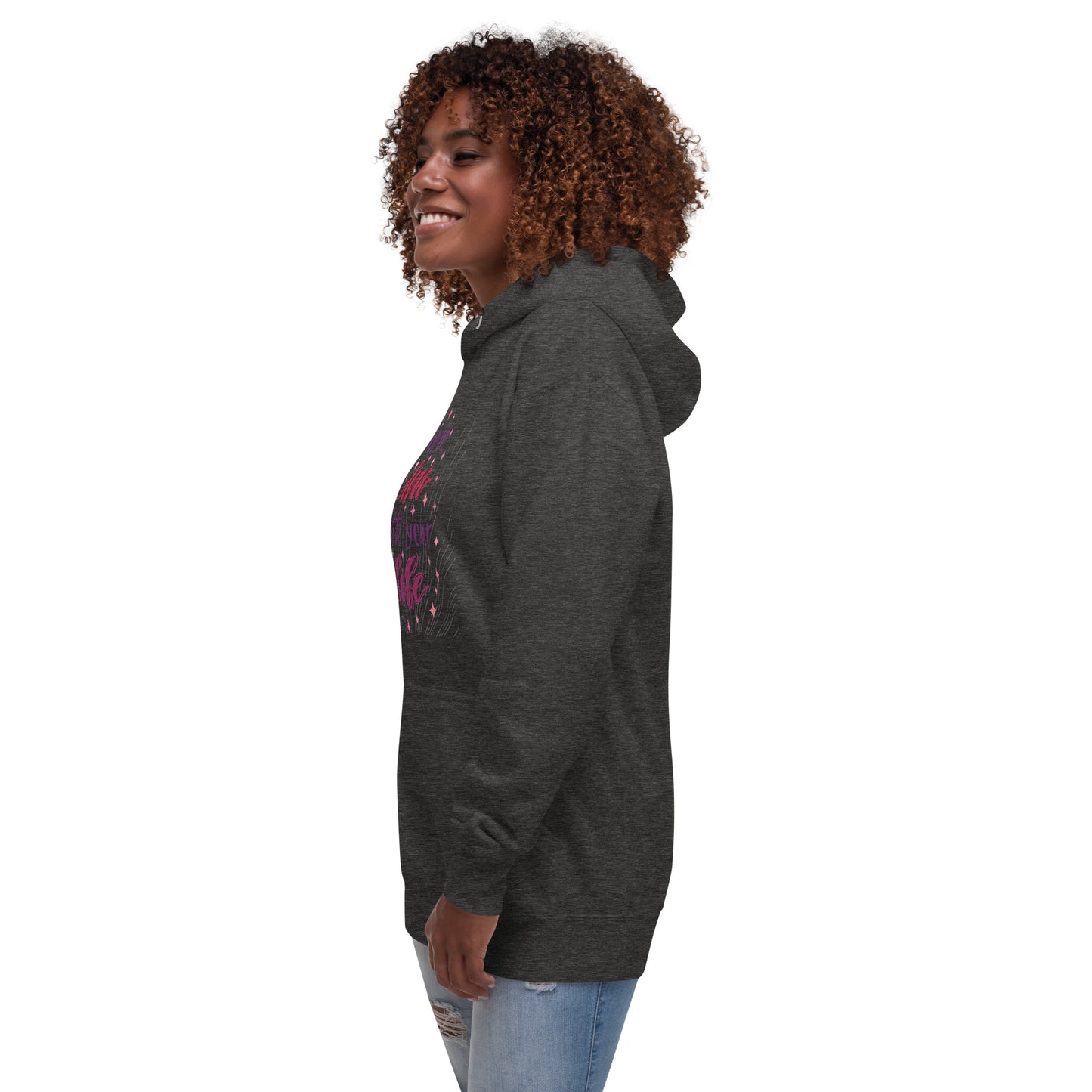 Be in love with your life unisex-premium-hoodie-charcoal-heather-left-front