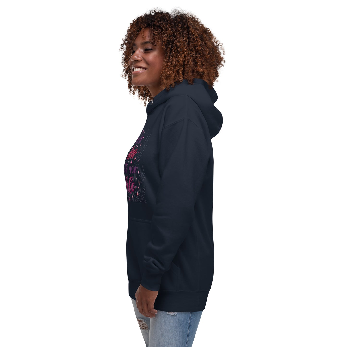 Be in love with your life unisex-premium-hoodie-navy-blazer-left-front