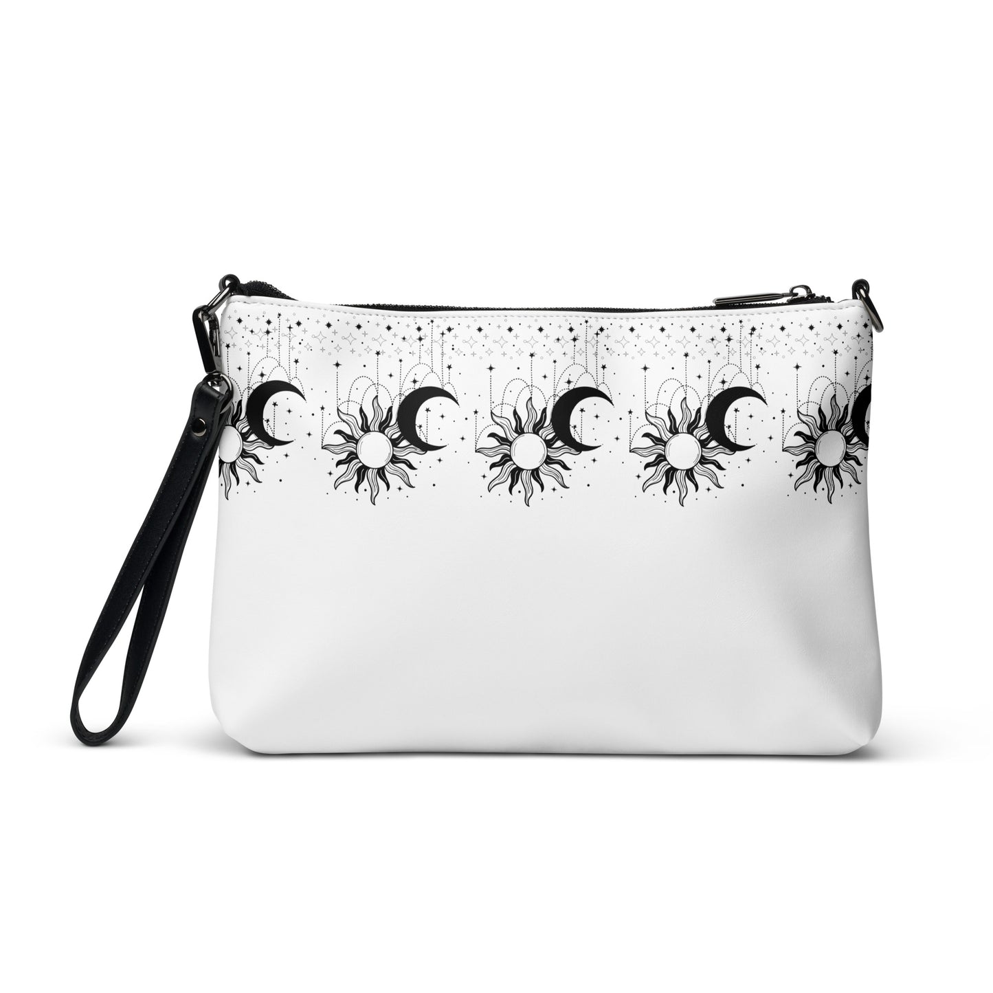 Black White Sun Moon Crossbody Bag