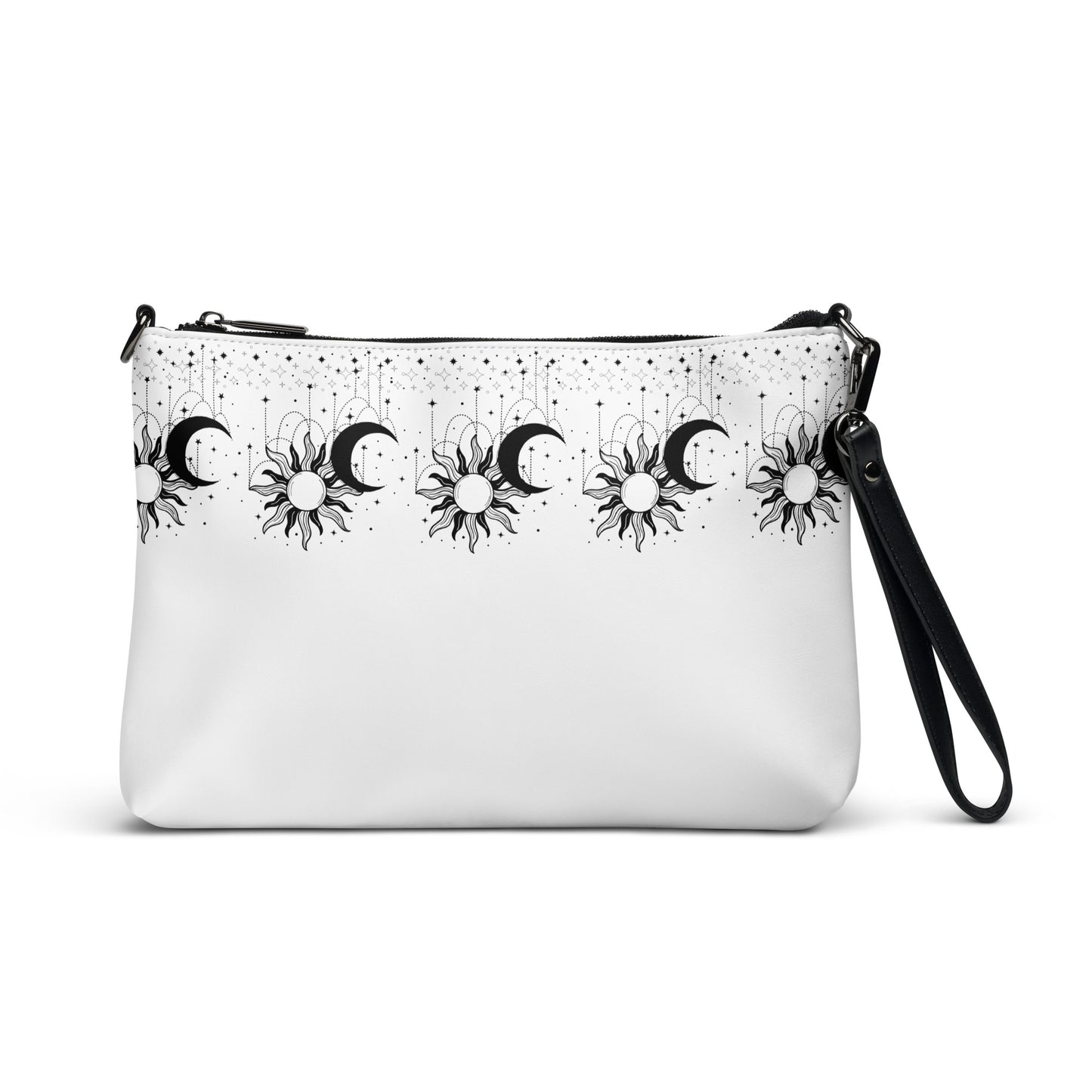 Black White Sun Moon Crossbody Bag