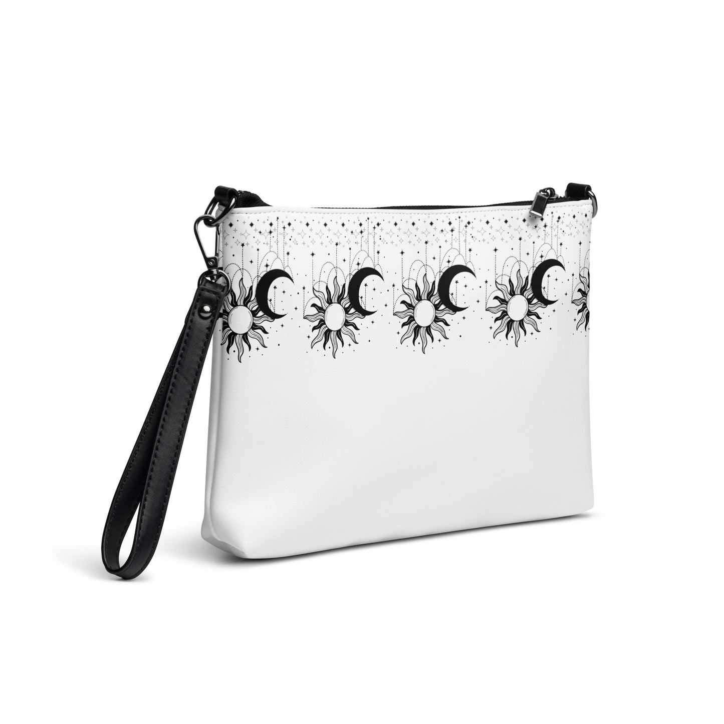 Black White Sun Moon Crossbody Bag