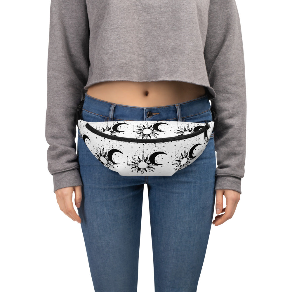 Black White Sun Moon Fanny Pack