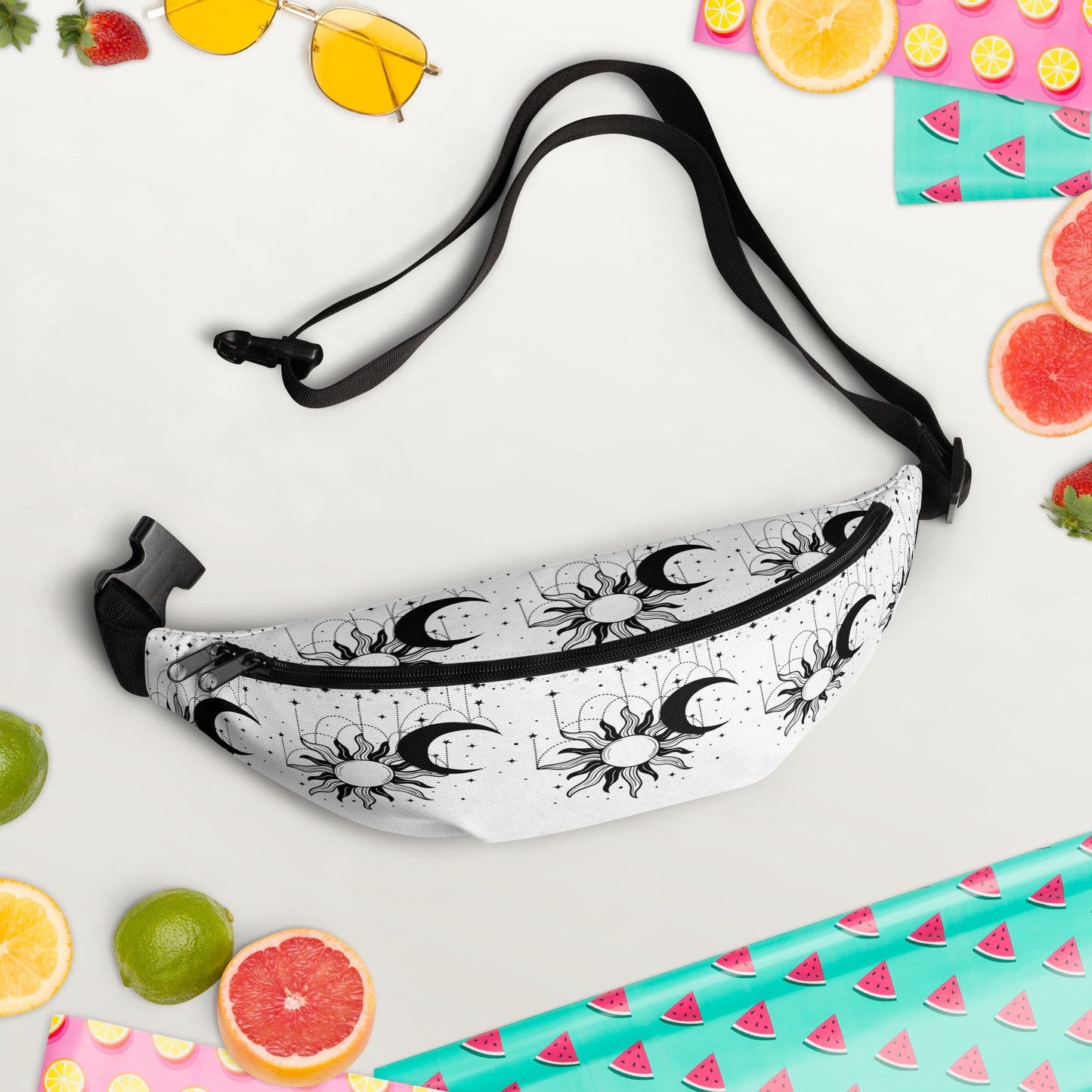 Black White Sun Moon Fanny Pack