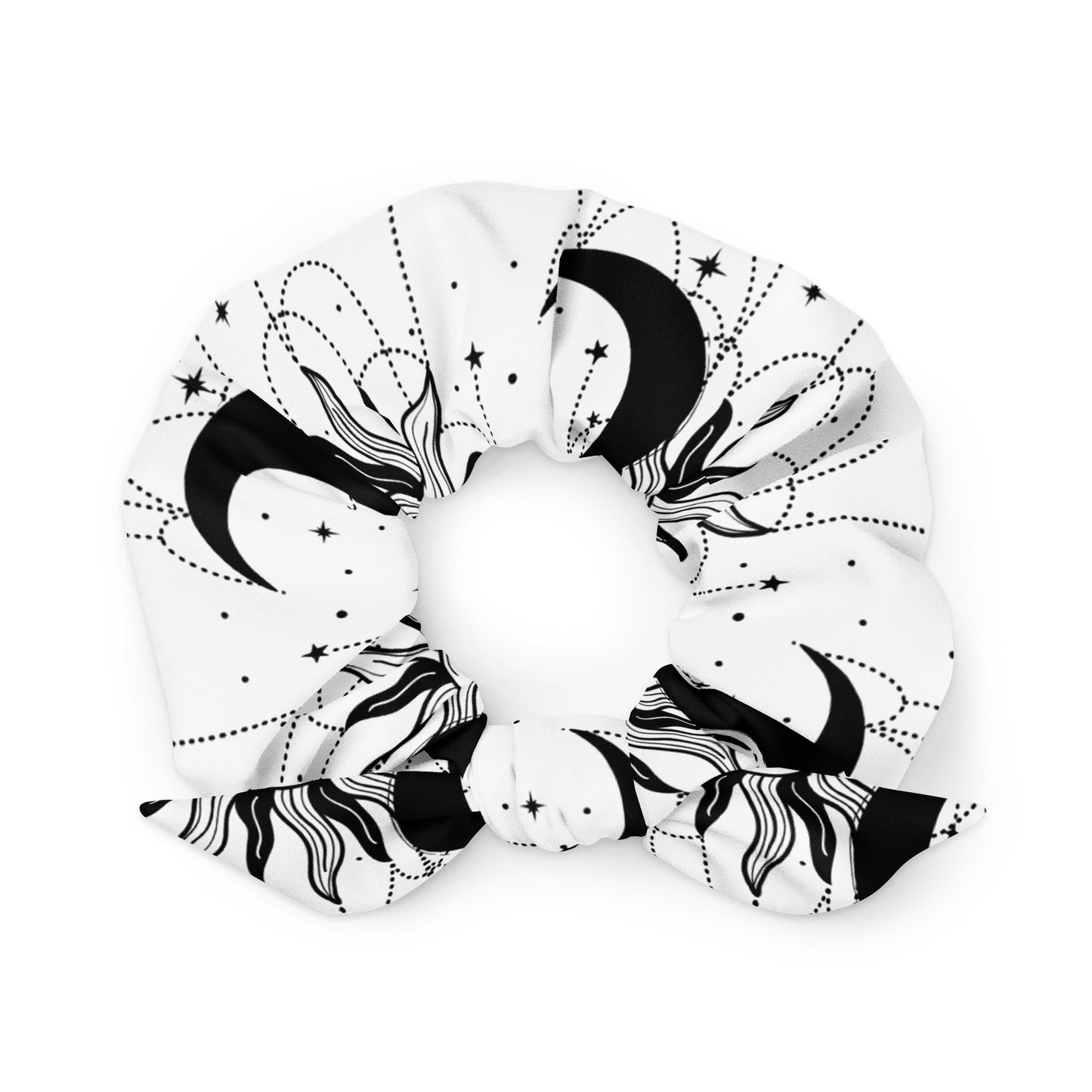 Black White Sun Moon Scrunchie