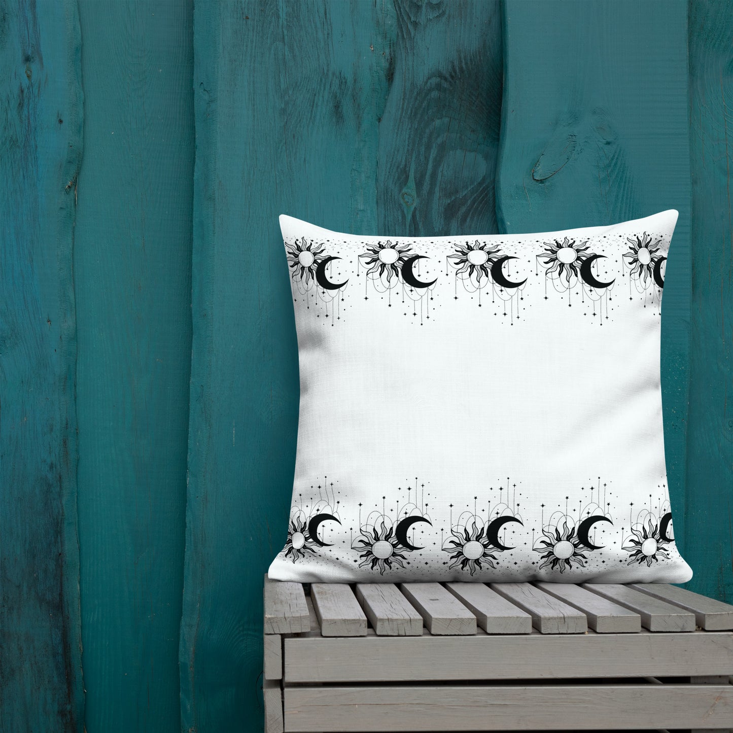 Black White Sun Moon Premium Pillow