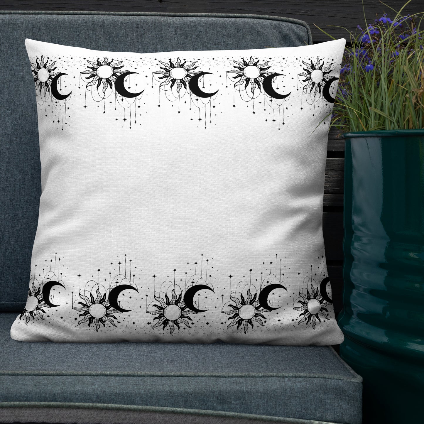 Black White Sun Moon Premium Pillow