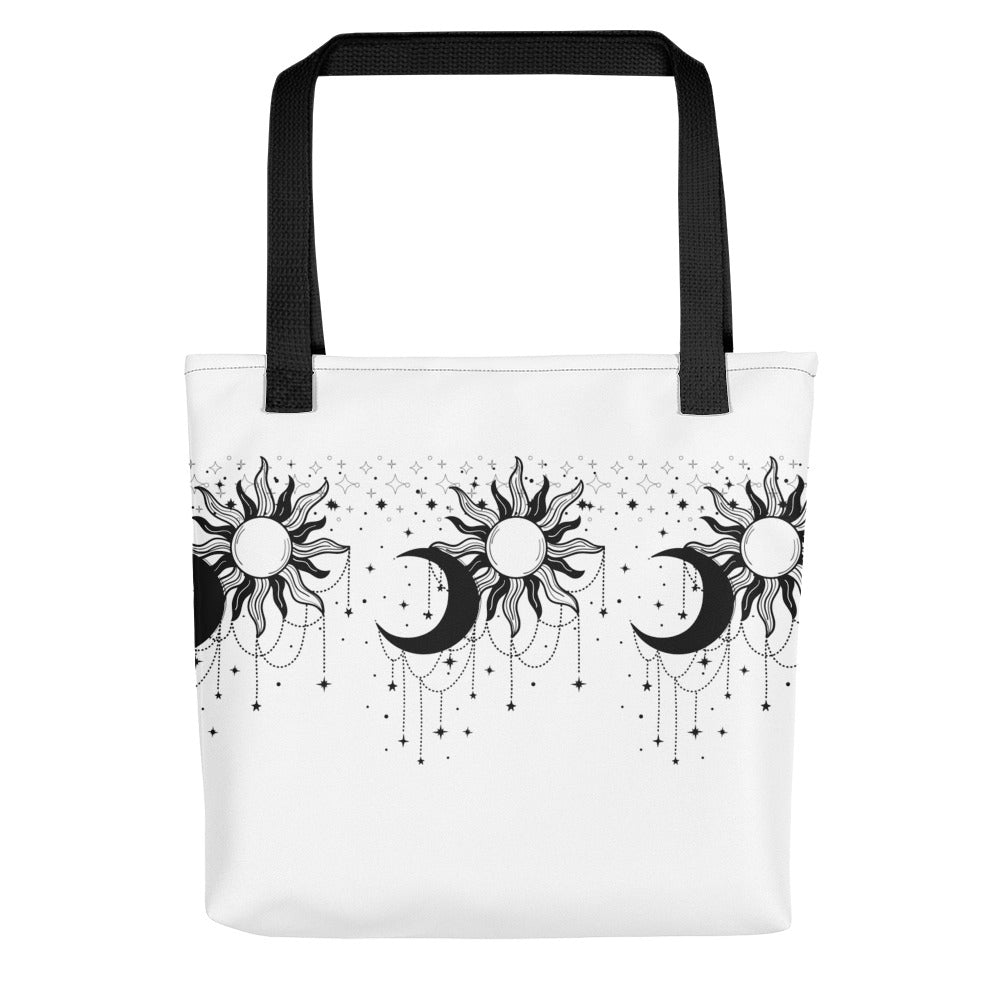 Black White Sun Moon Tote Bag