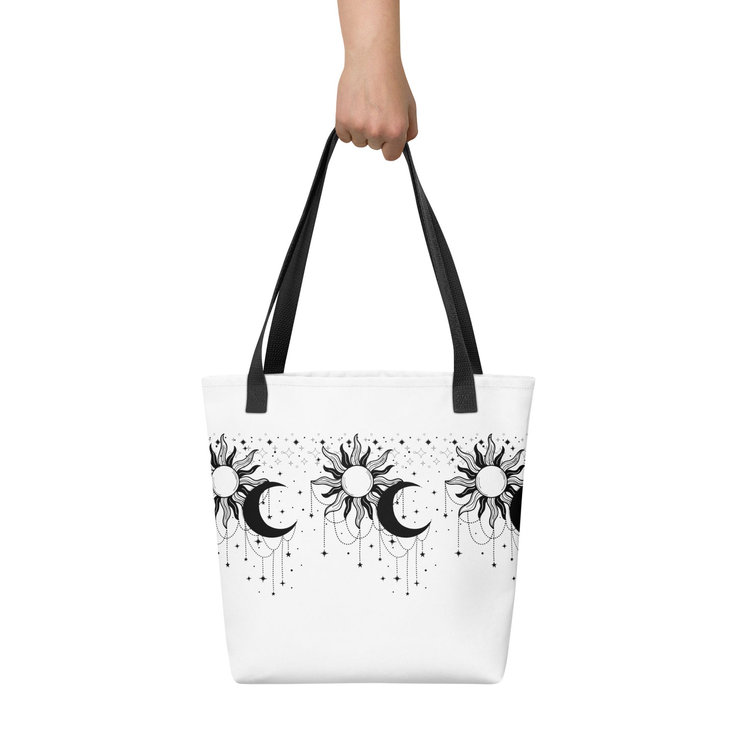 Black White Sun Moon Tote Bag