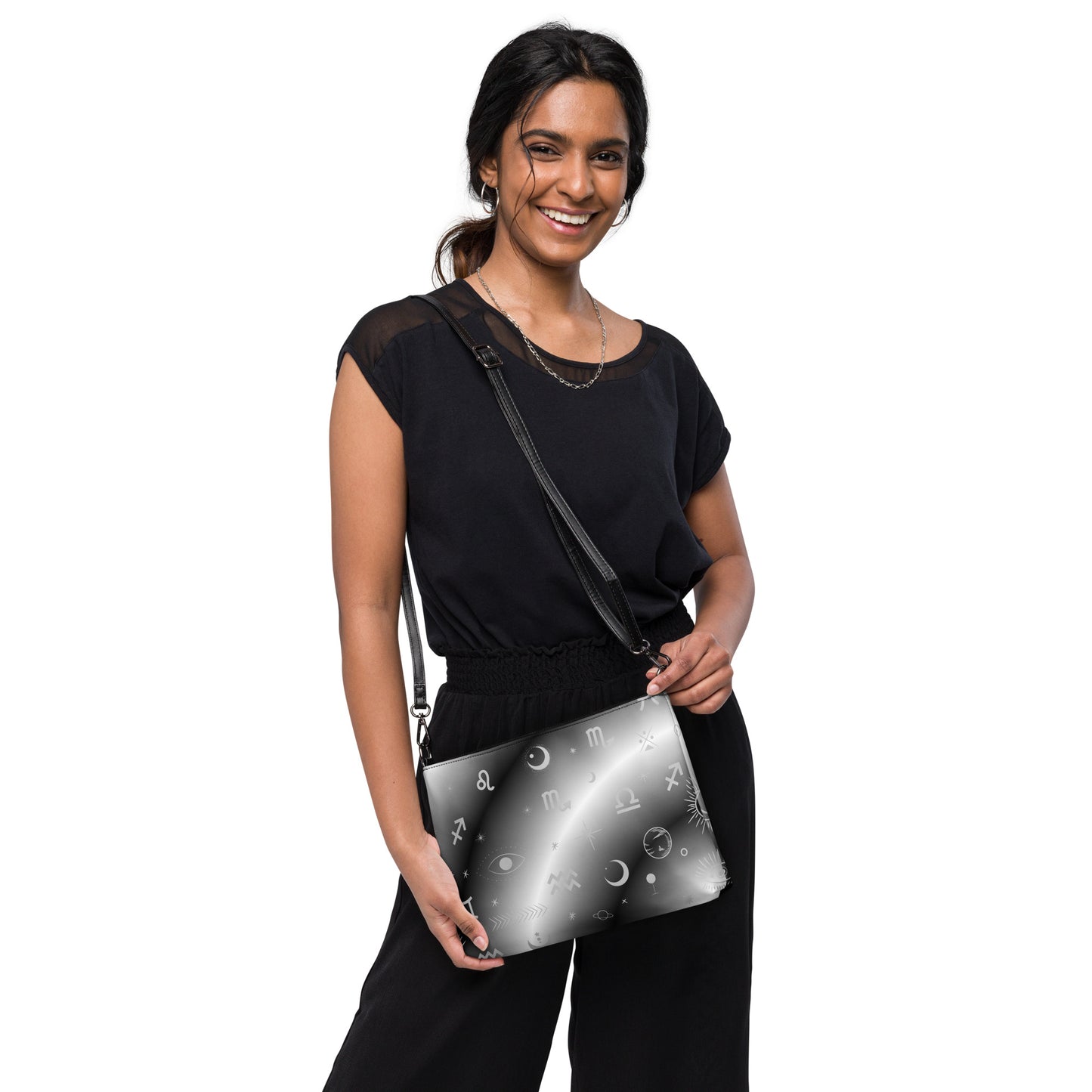 Black White Zodiac Crossbody Bag