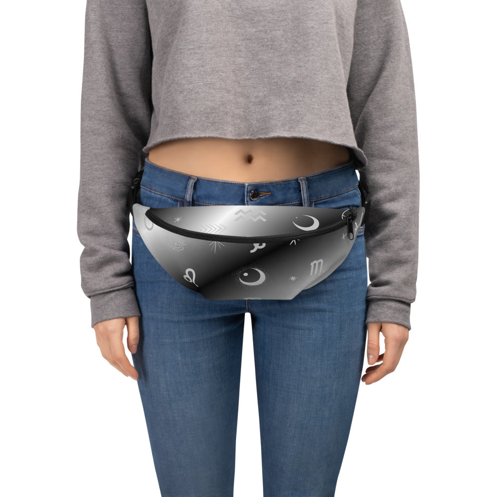 Black White Zodiac Fanny Pack