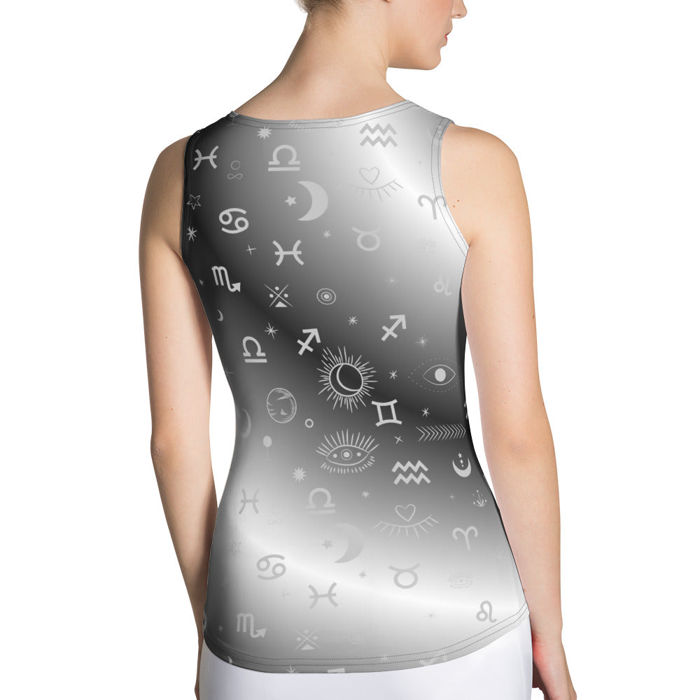 Black White Zodiac Tank Top