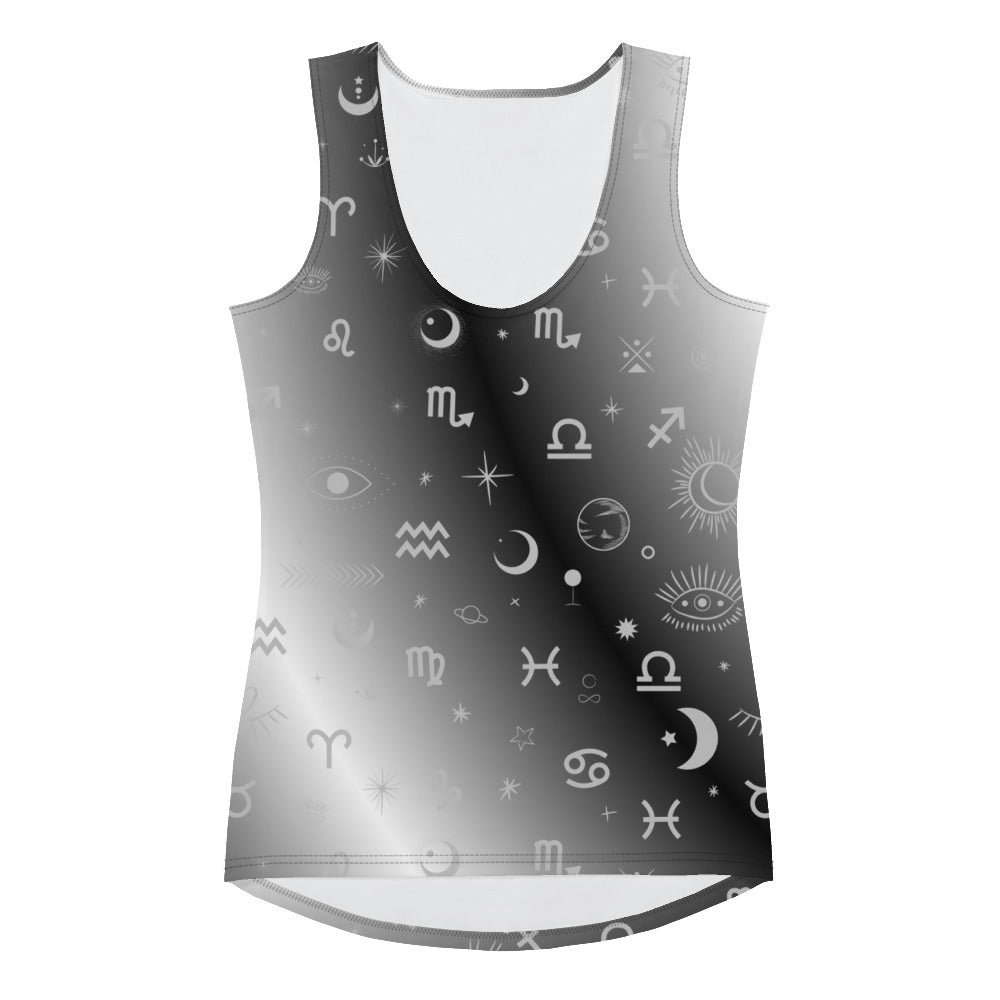 Black White Zodiac Tank Top