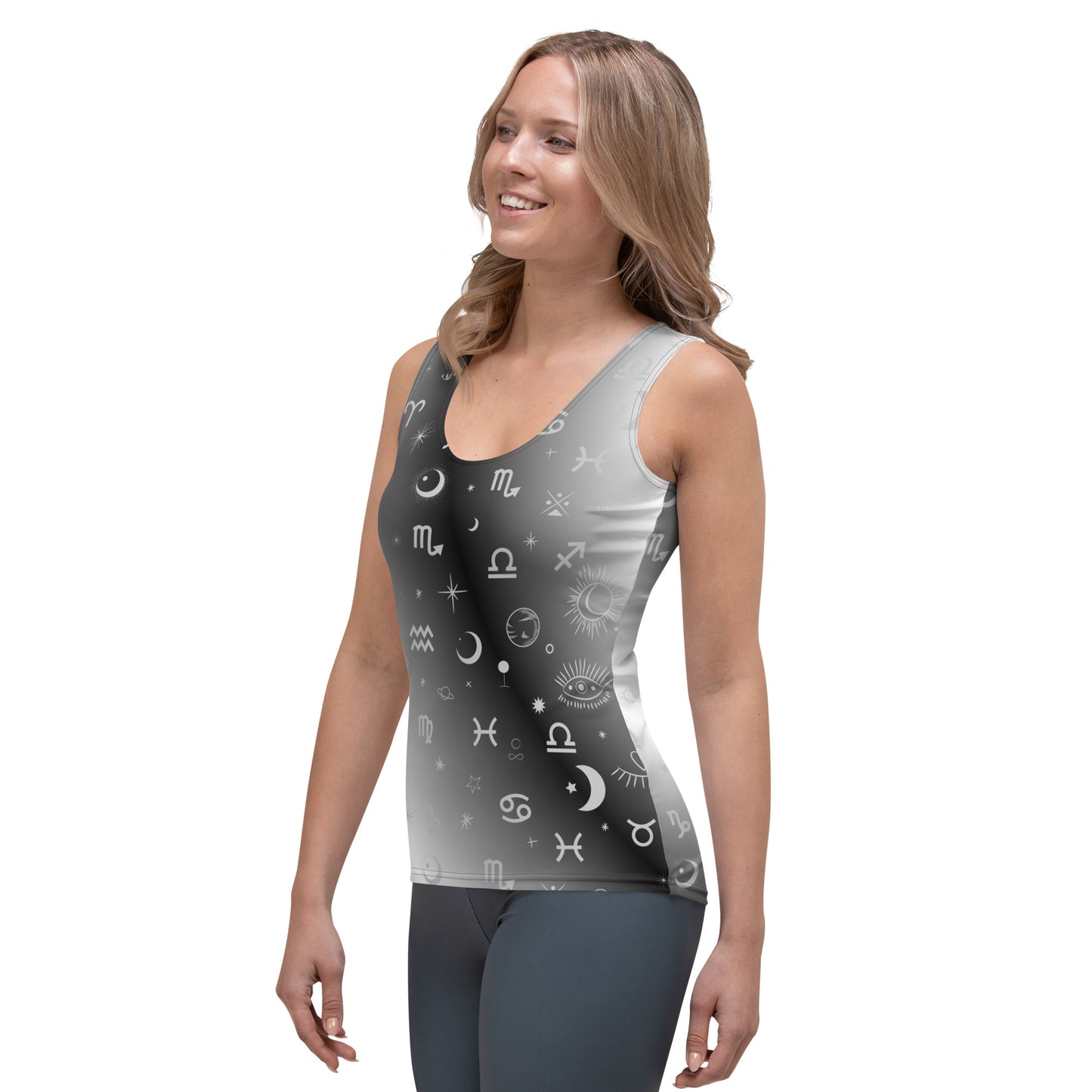 Black White Zodiac Tank Top