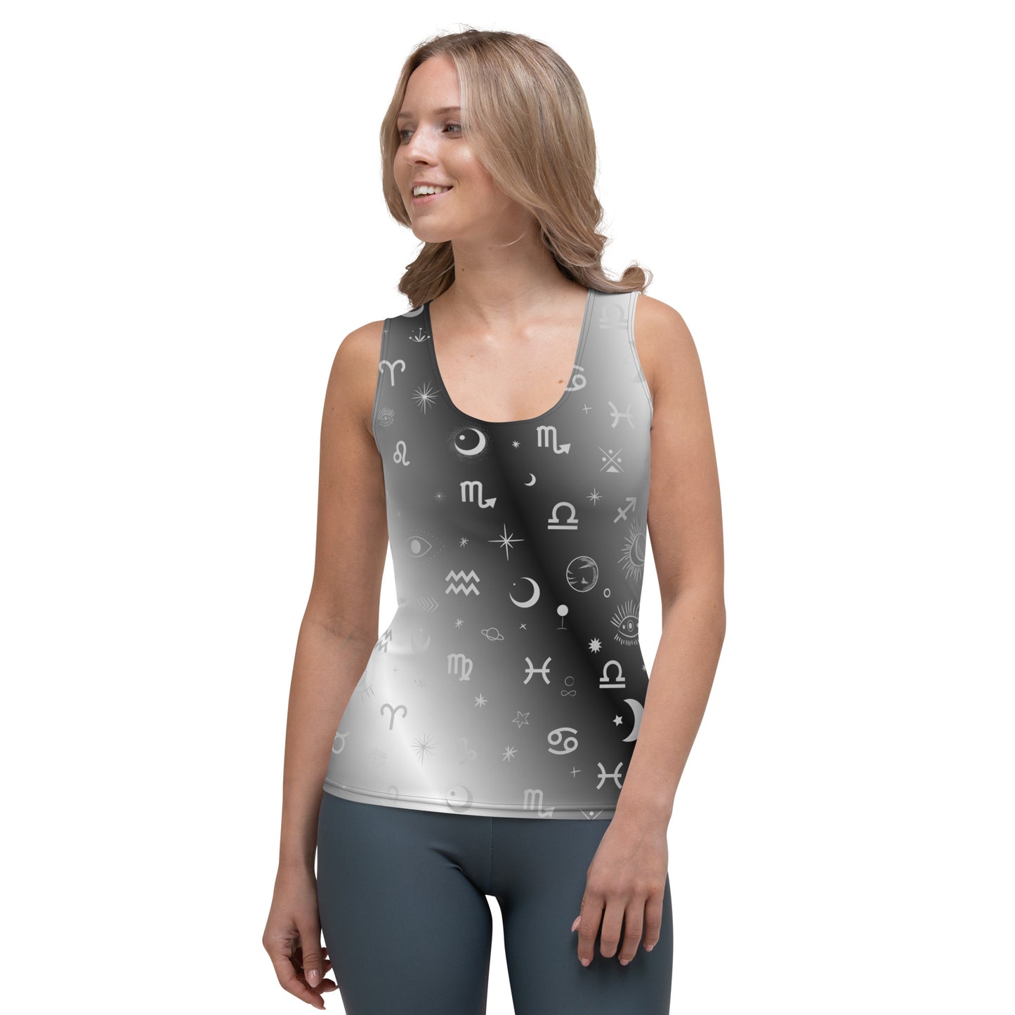 Black White Zodiac Tank Top