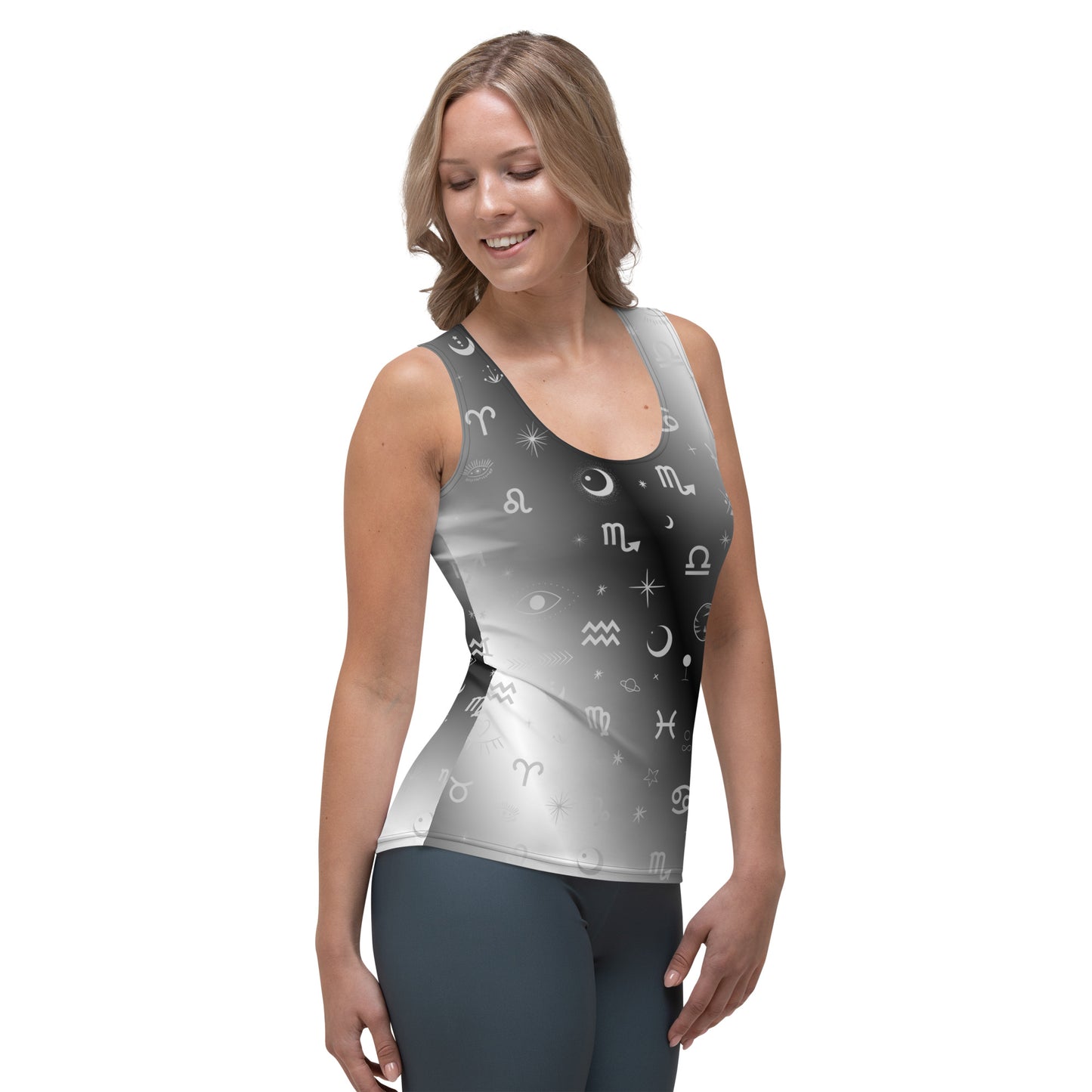 Black White Zodiac Tank Top