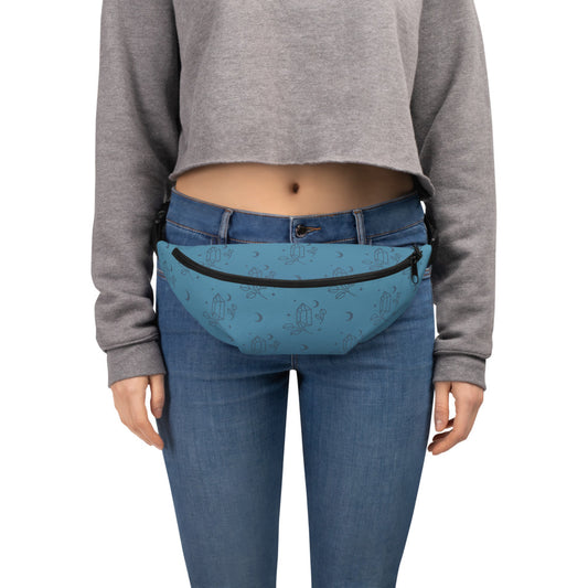 Blue Gradient Crystal Moon Fanny Pack