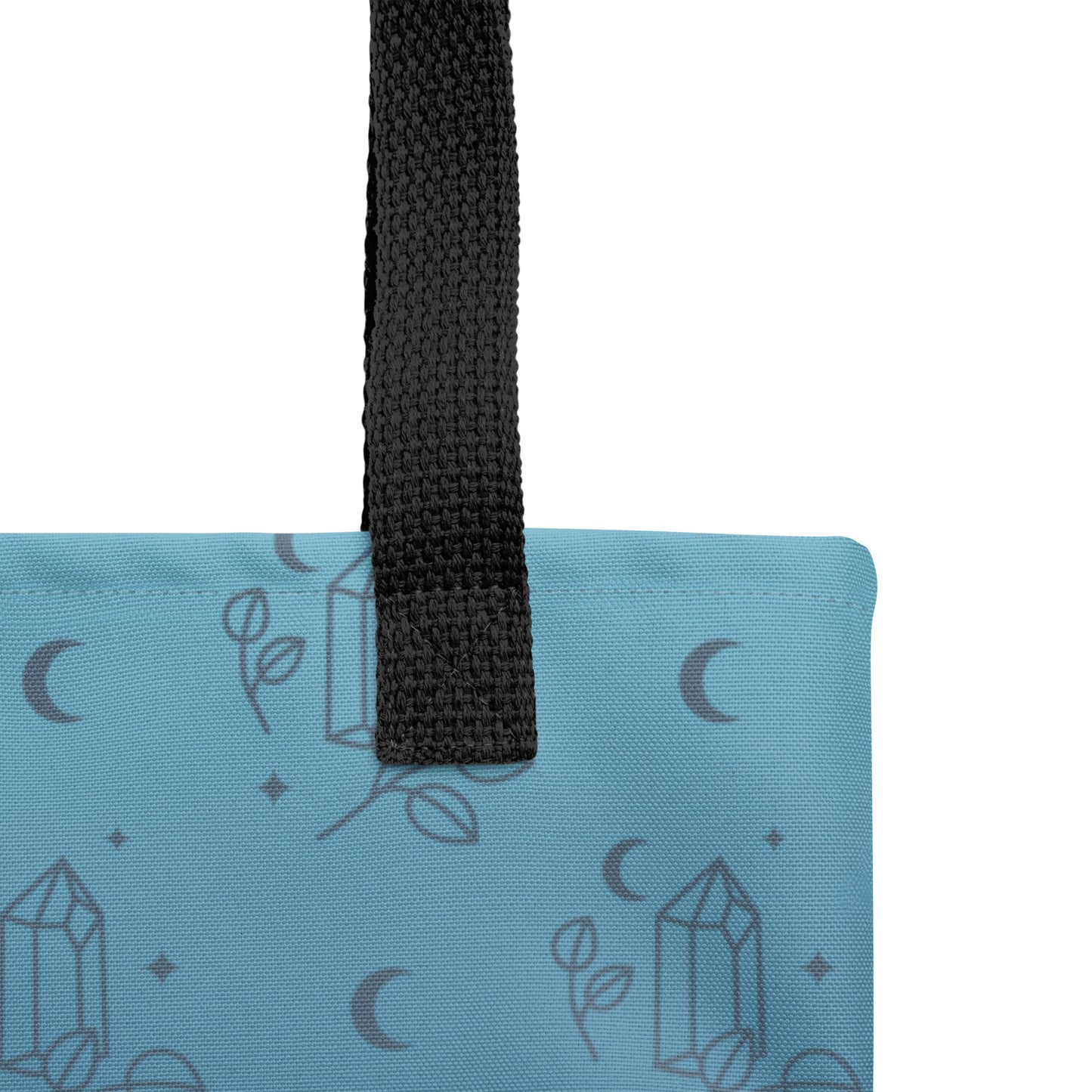 Blue Gradient Crystal Moon Tote Bag