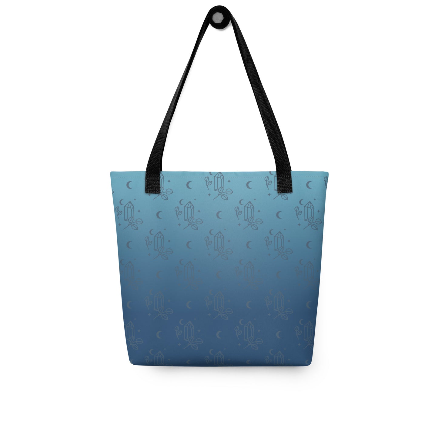 Blue Gradient Crystal Moon Tote Bag