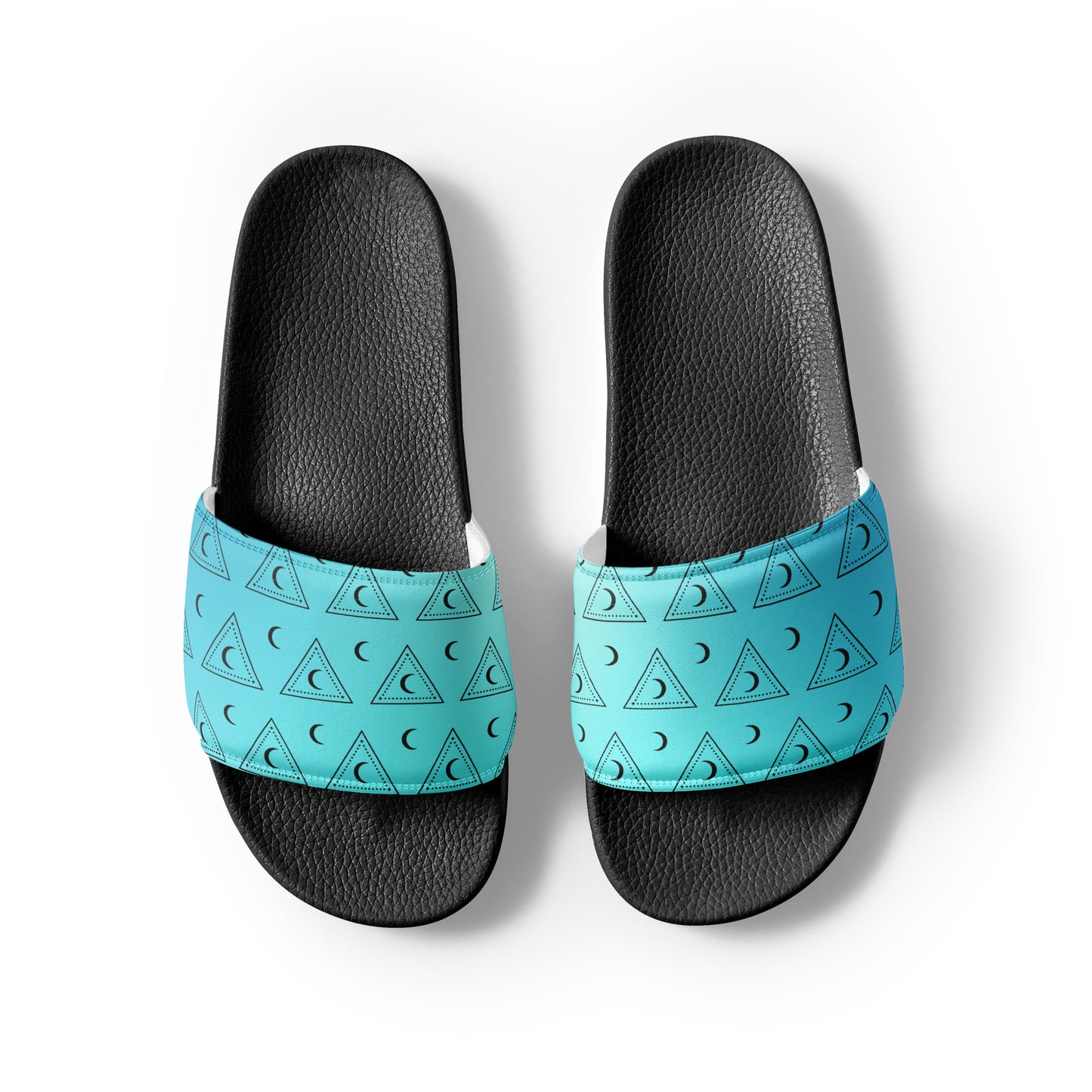 Blue Moon Triangle womens-slides-sandals black-front-2