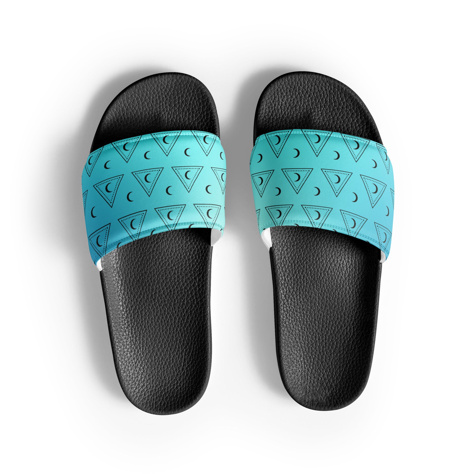 Blue Moon Triangle womens-slides-sandals black-front