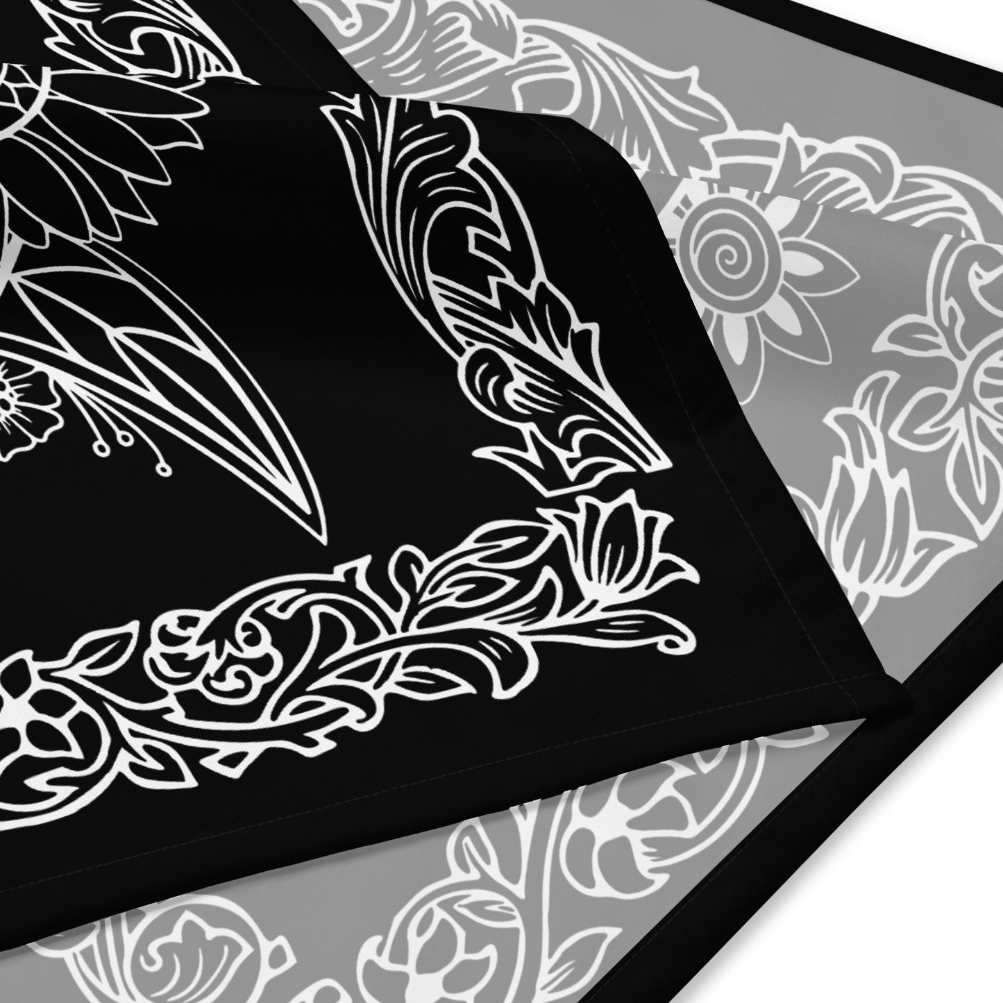 Botanical Flower Bandana - Black