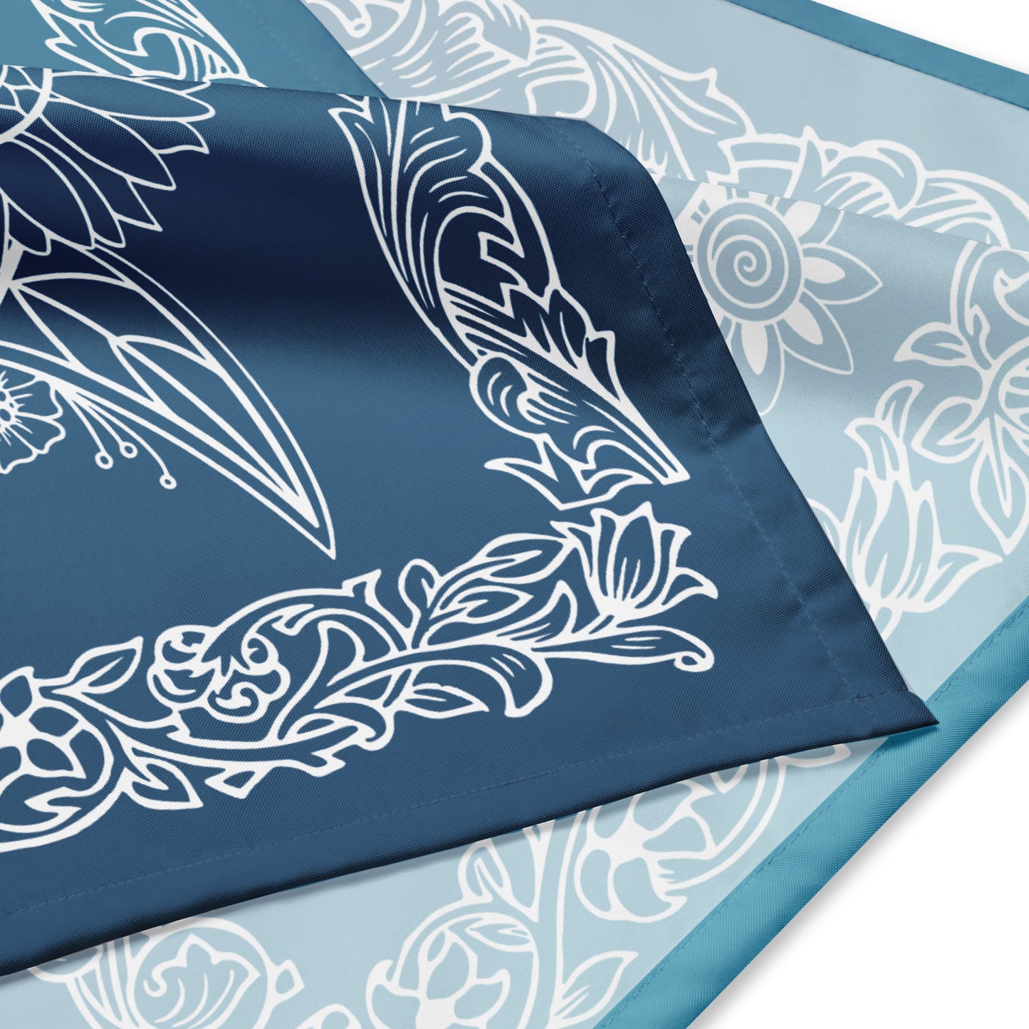 Botanical Flower Bandana - Blue Gradient