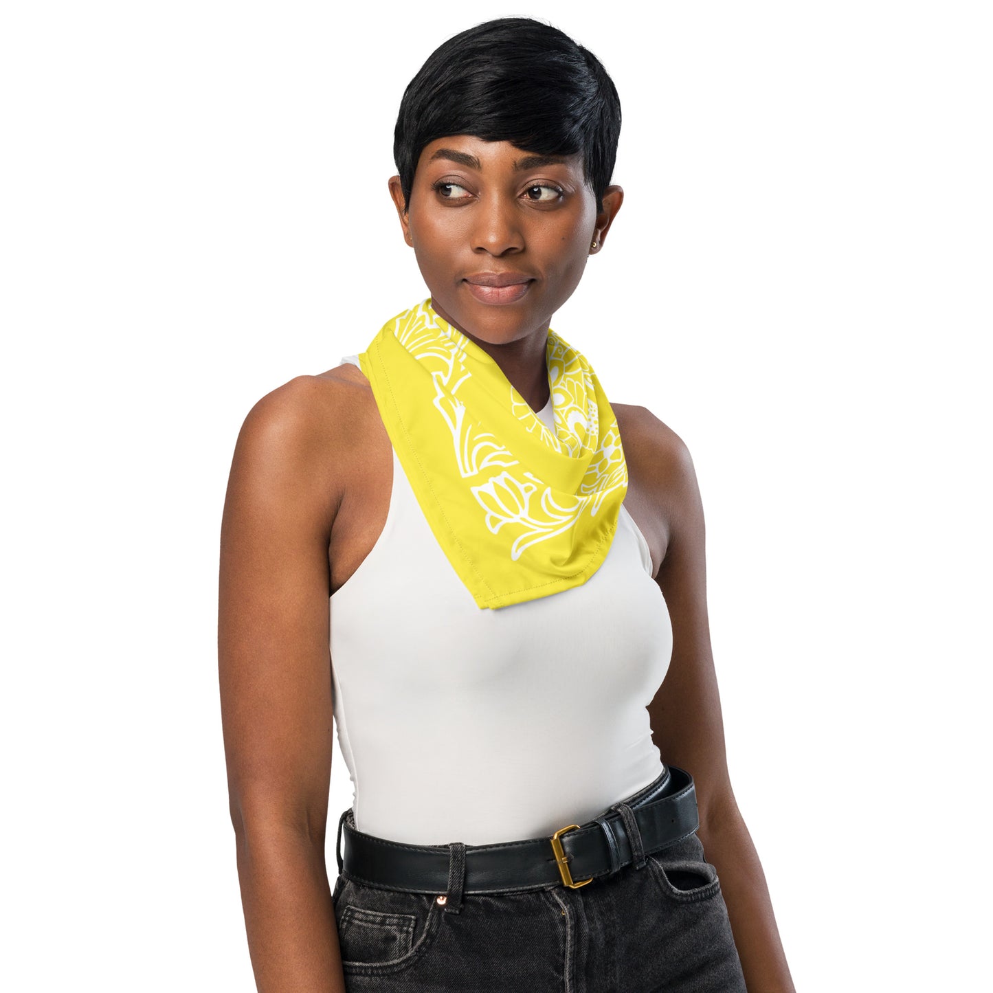 Botanical Flower Bandana - Yellow