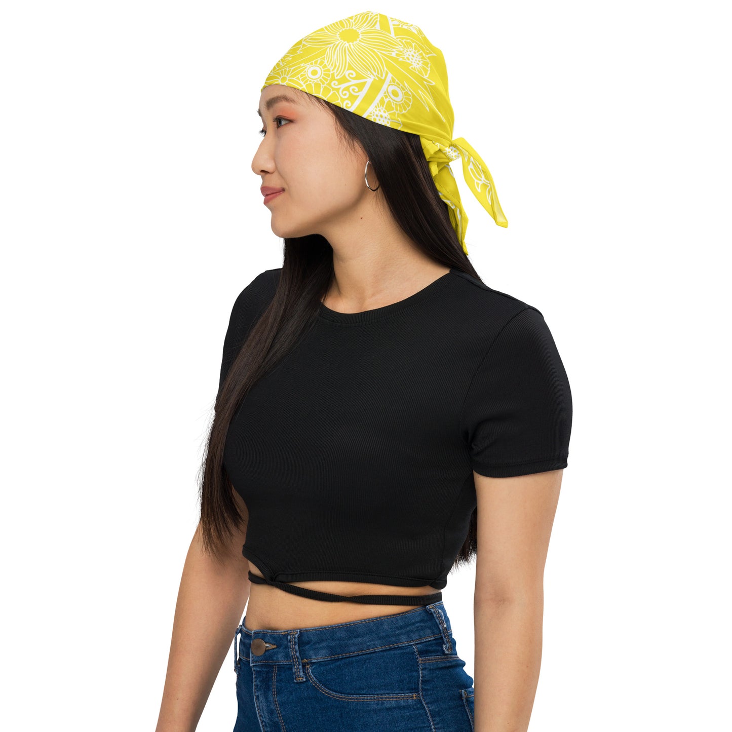 Botanical Flower Bandana - Yellow