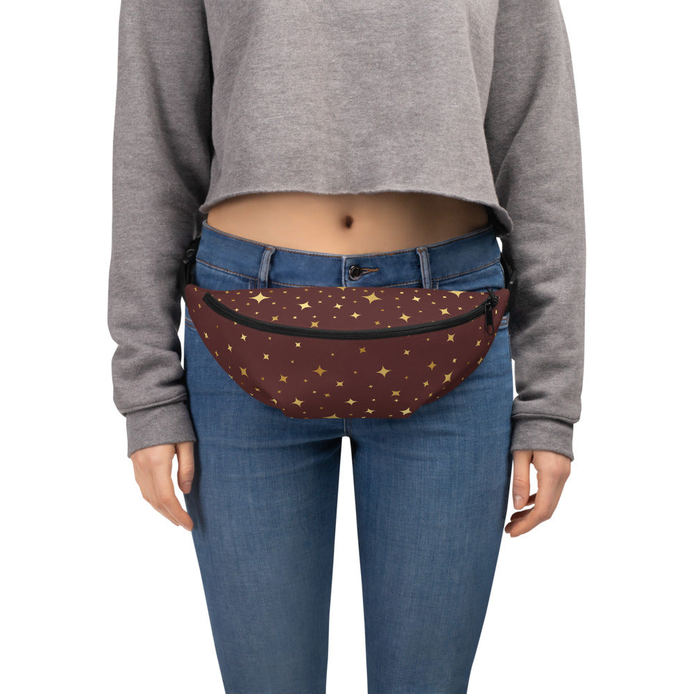 Burgundy Gold Star Fanny Pack