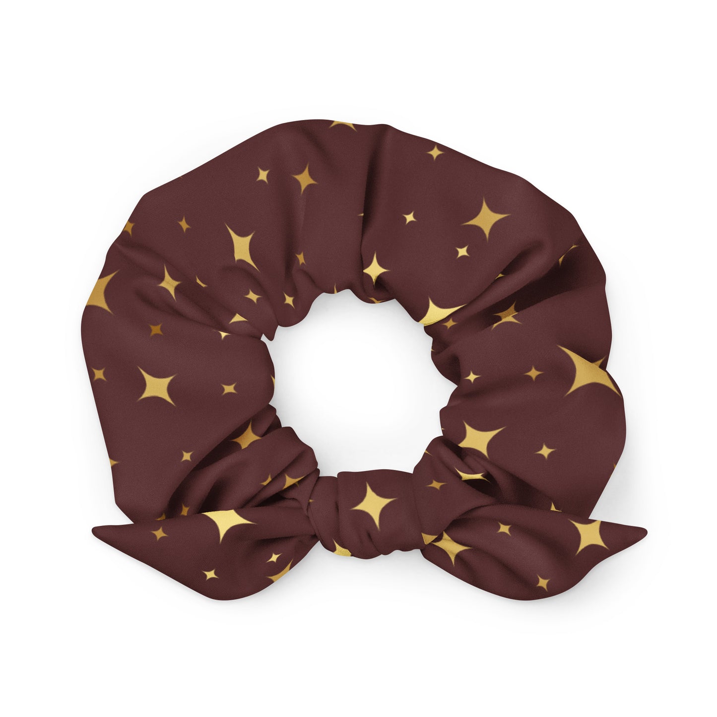 Burgundy Gold Star Scrunchie