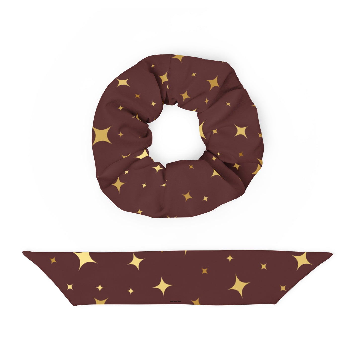 Burgundy Gold Star Scrunchie