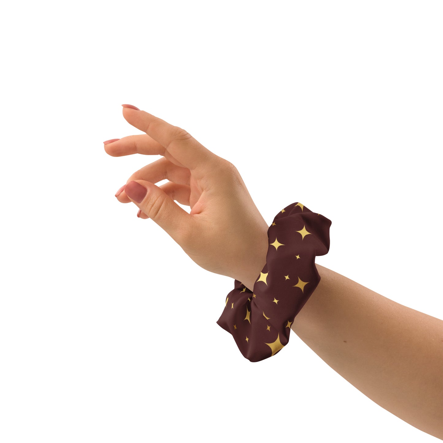 Burgundy Gold Star Scrunchie