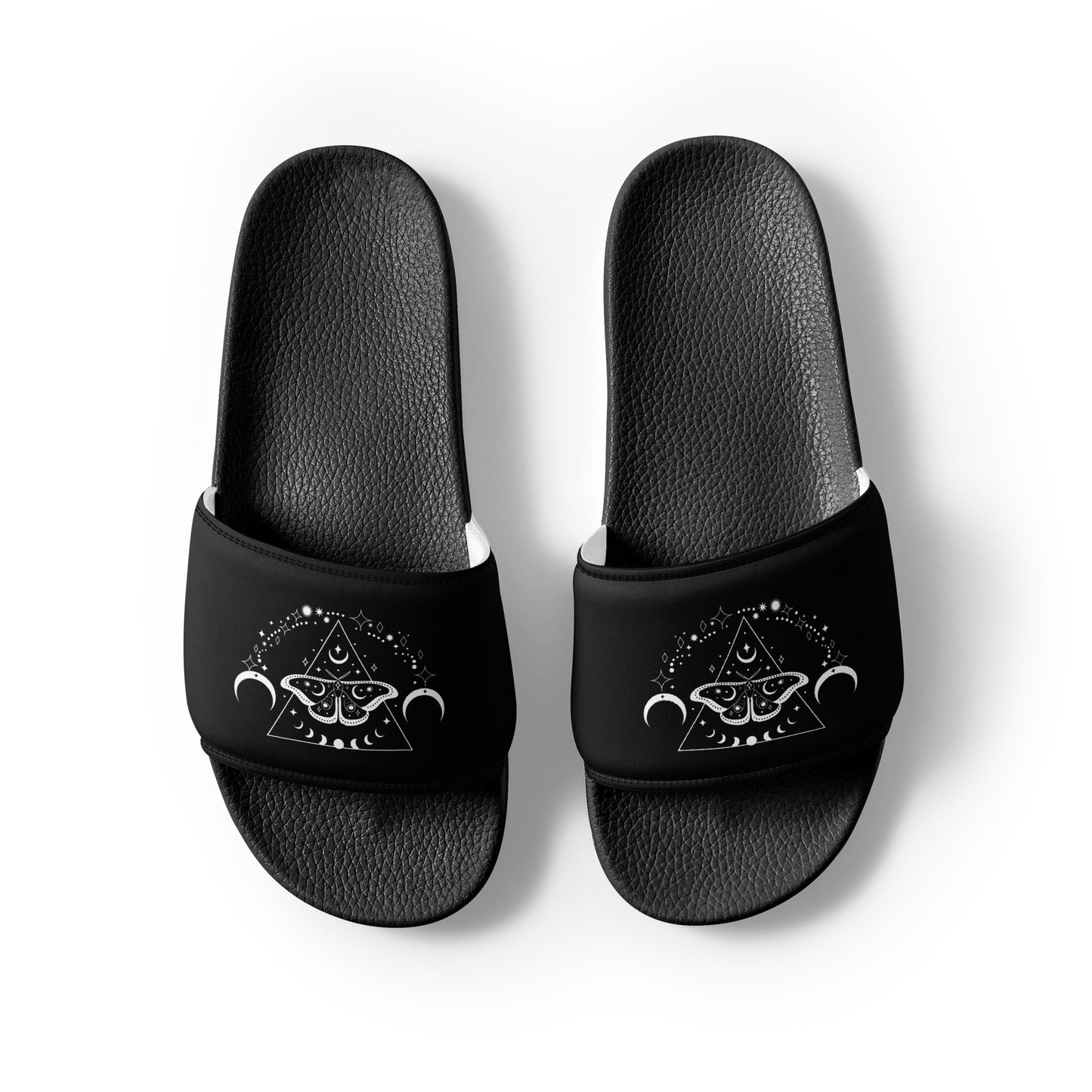 Butterfly Moon Star womens-slides-sandals black-front-2