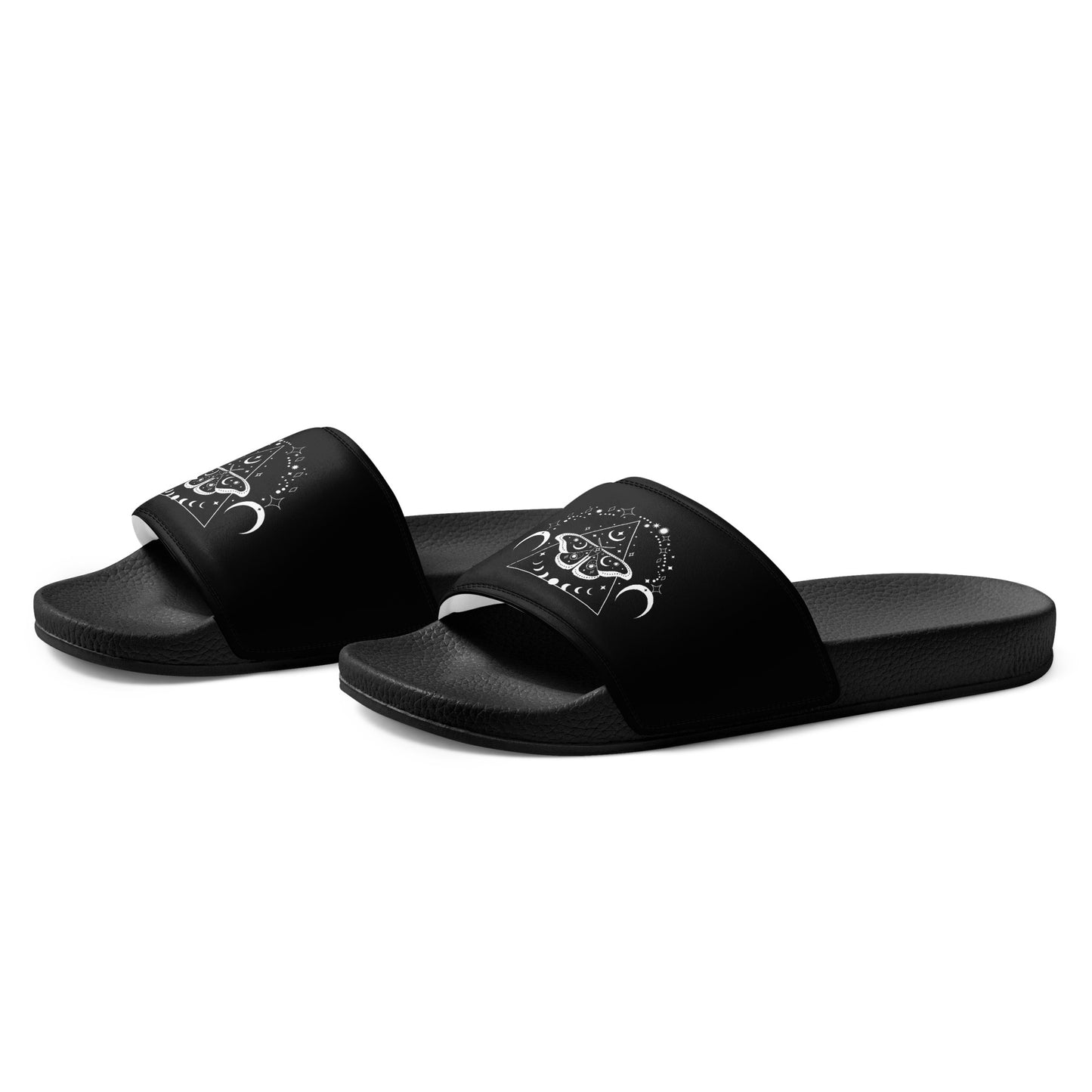 Butterfly Moon Star womens-slides-sandals black-left-front