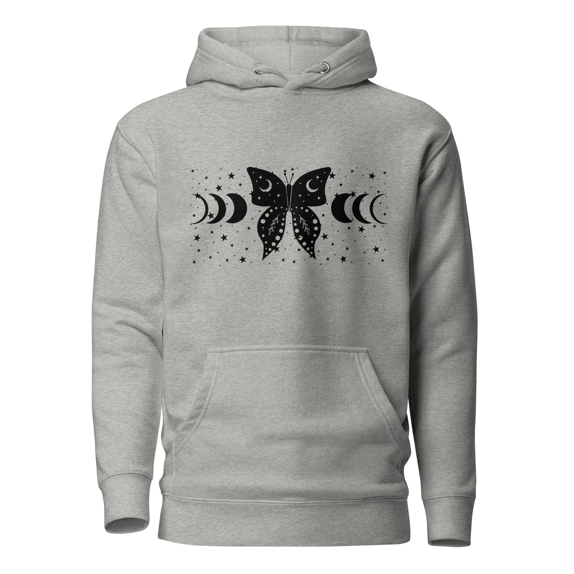 Butterfly Moon unisex-premium-hoodie-carbon-grey-front 1