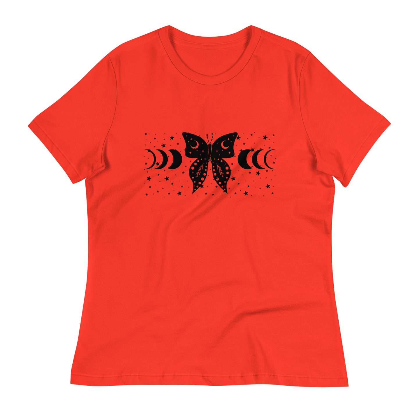 Butterfly Moon womens-relaxed-t-shirt-poppy-front-flat